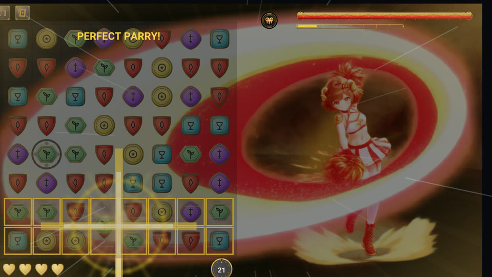 Perfect parry: a cross match inside Aries's red zone.
