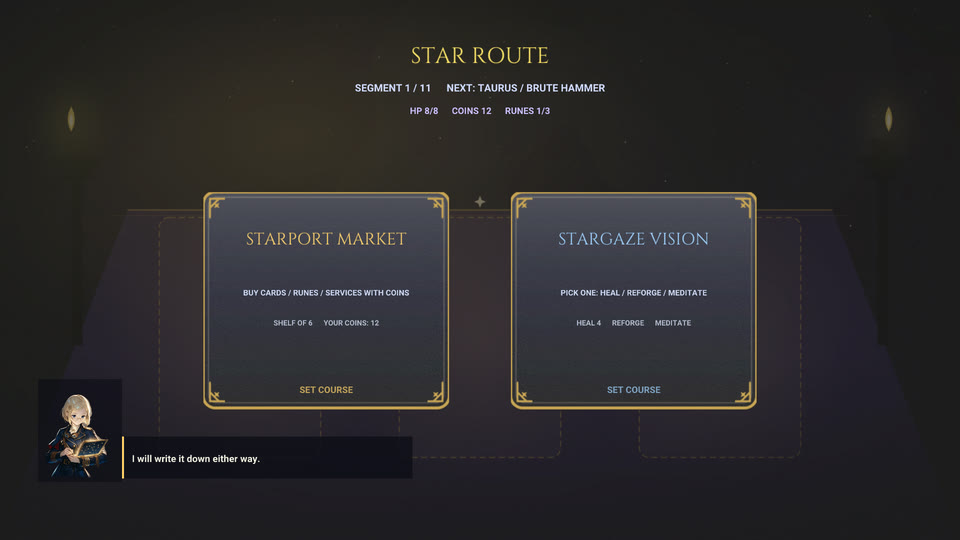The star route: choose your next stop.